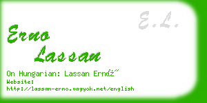 erno lassan business card